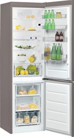 Indesit Lodówka z zamrażarką Wolnostojące LI9 S2E X Inox Dwudrzwiow(y)a Perspective open