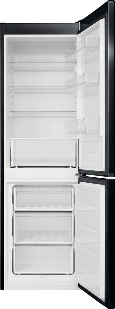 Indesit Lodówka z zamrażarką Wolnostojące LI8 S1E K Czarny Dwudrzwiow(y)a Frontal open