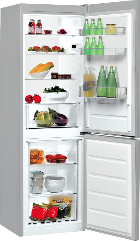 Indesit-Lodowka-z-zamrażarką-Wolnostojące-LI7-S2E-S-Srebrny-Dwudrzwiow-y-a-Perspective-open