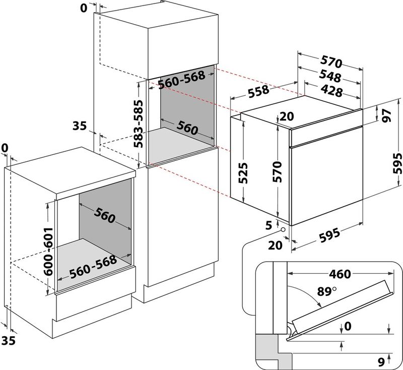 Indesit-Piekarnik-Do-zabudowy-IO-258HS-B-Elektryczny-A--Technical-drawing
