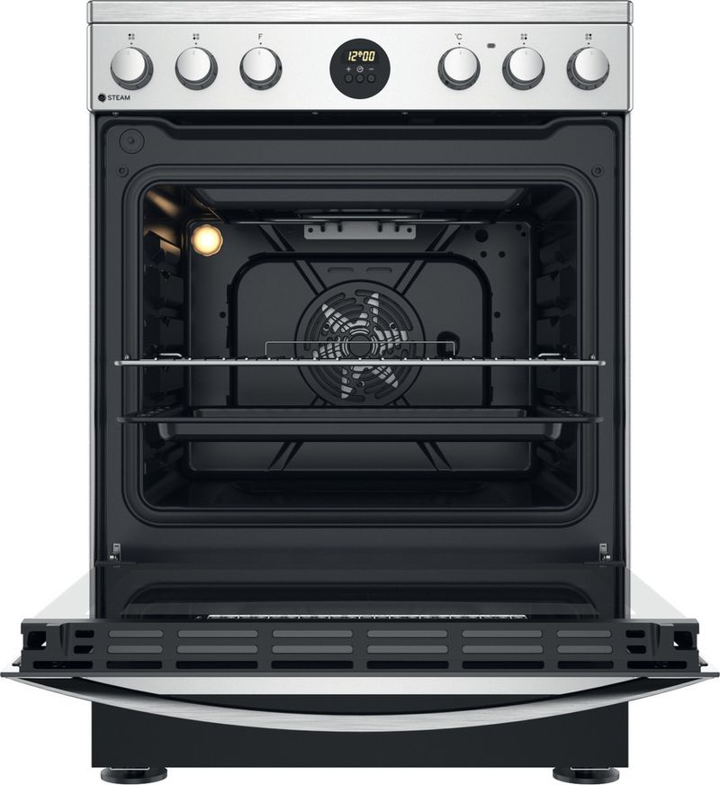 Indesit-Kuchenka-IS67V8CHX-E-Inox-Elektryczny-Frontal-open