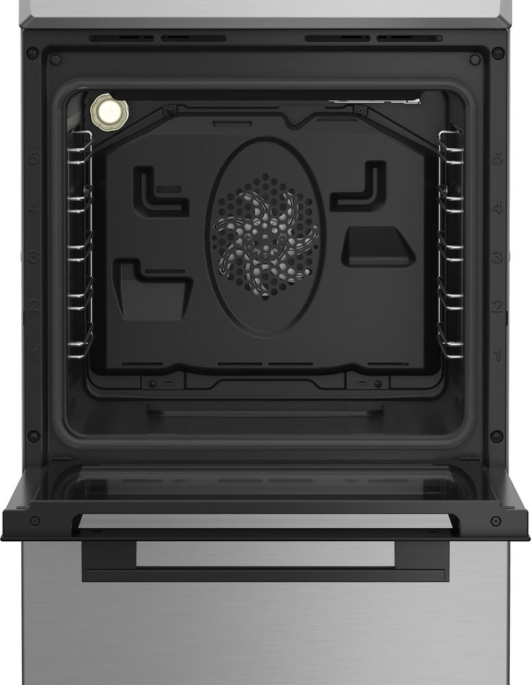 Indesit-Kuchenka-I5G5PMX-Inox-Gazowy-Frontal-open