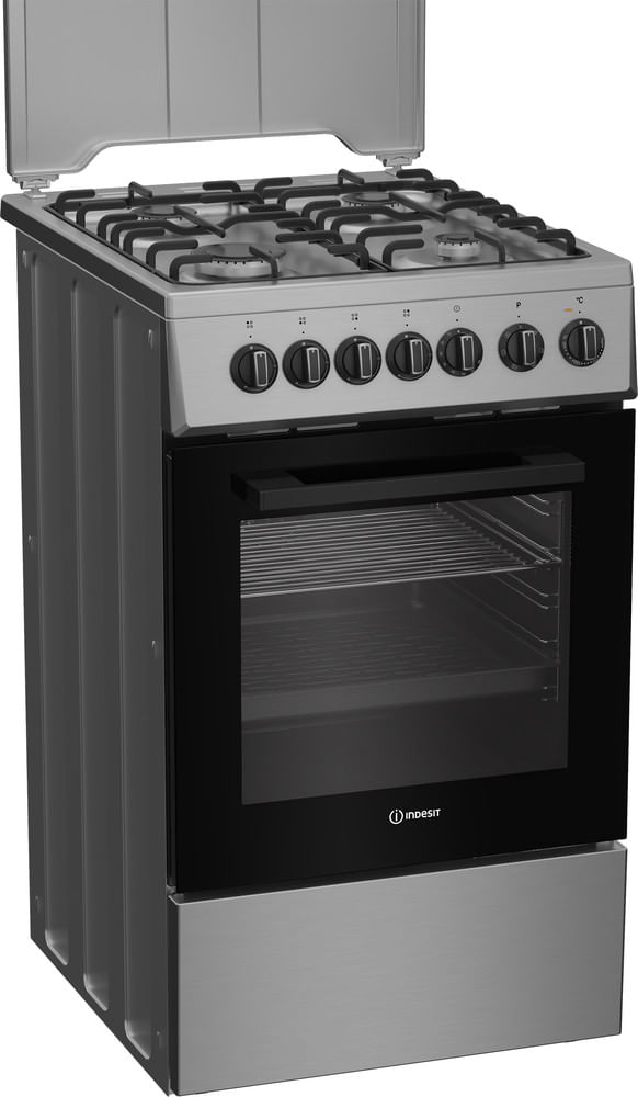Indesit-Kuchenka-I5G5PMX-Inox-Gazowy-Perspective