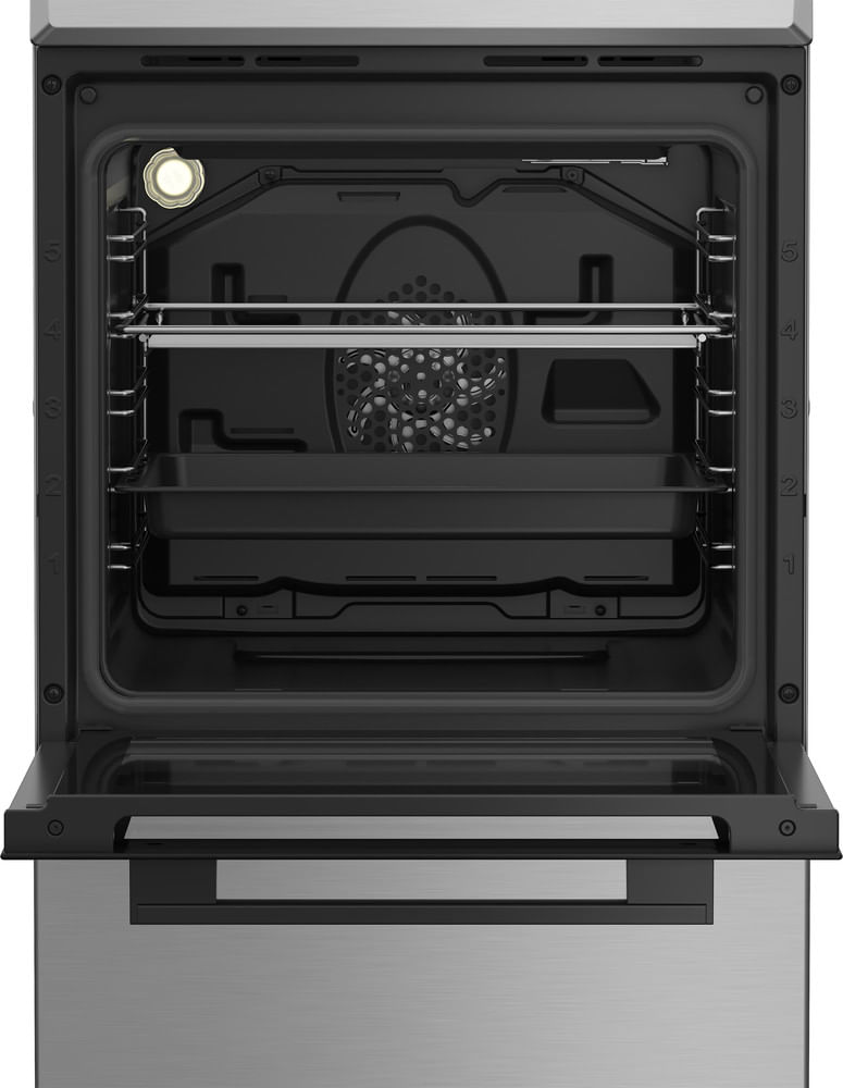 Indesit-Kuchenka-I5G5PMX-Inox-Gazowy-Lifestyle-frontal-open